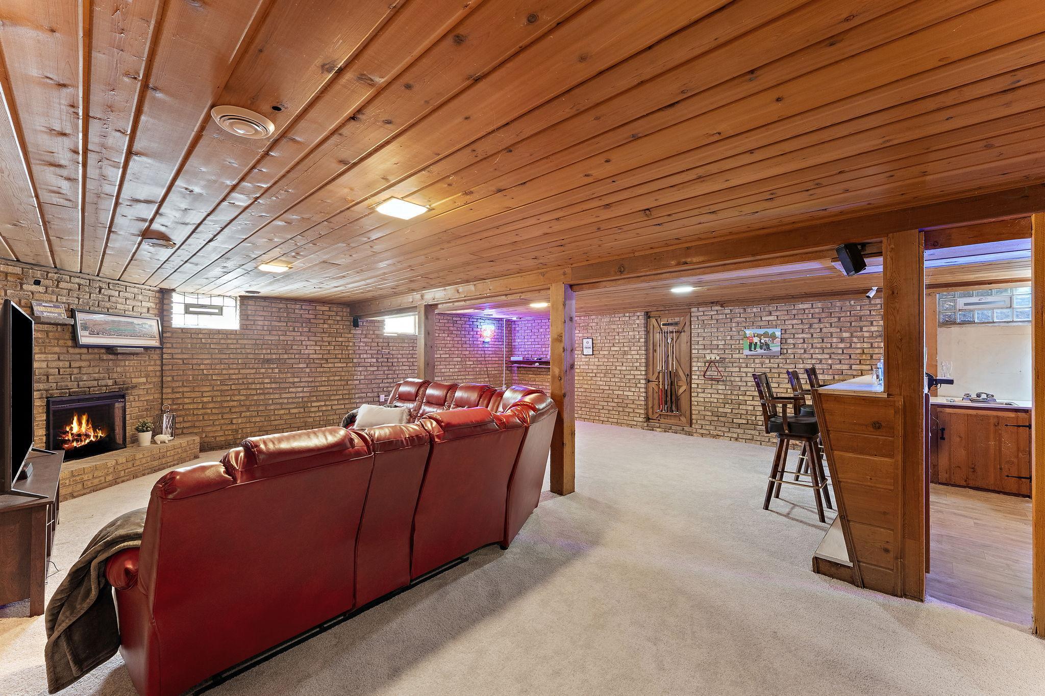 In the lower level you will find a huge family room- large enough for a 7 seat couch, with room to spare!