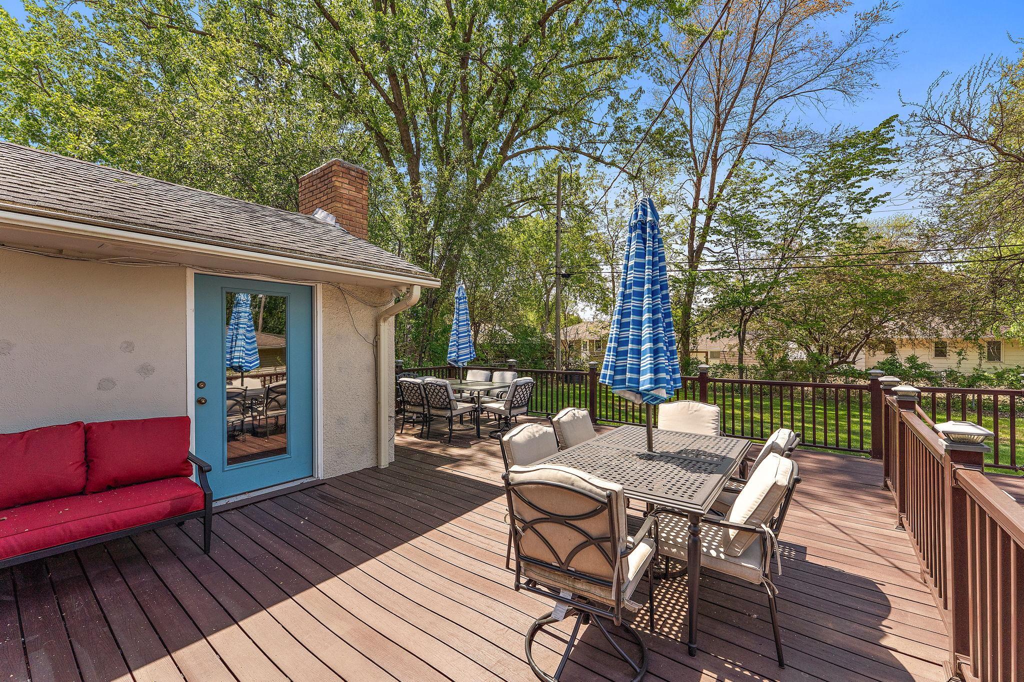 Easily access the deck from the sunroom.