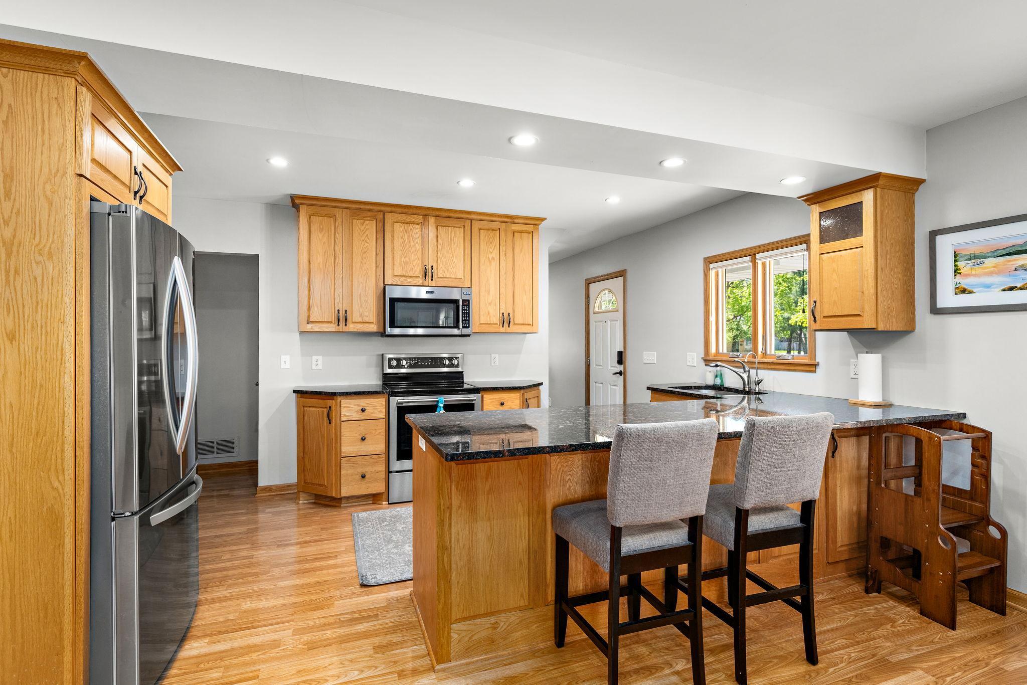Open and spacious kitchen with so much counterspace.