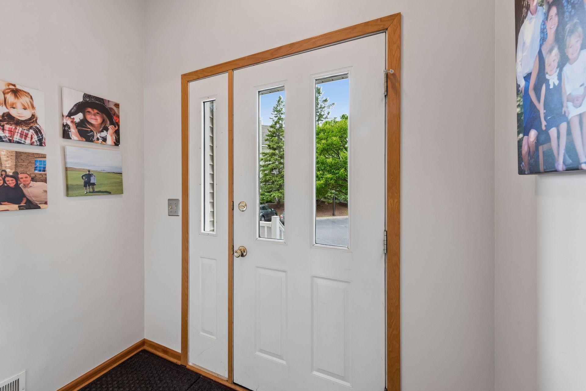 Light stained woodwork throughout and sprinkled building as well.