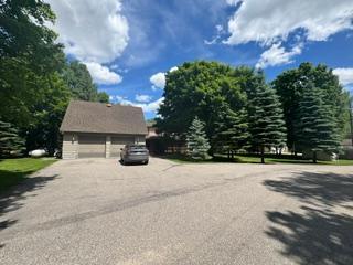 garage/mature trees