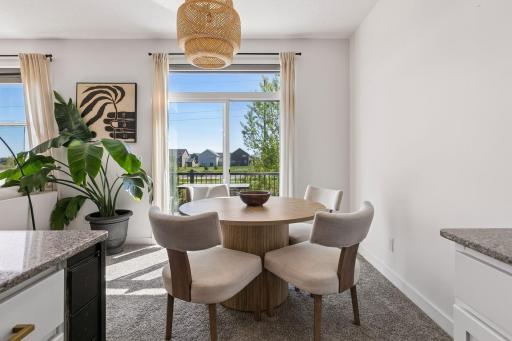 Great spot for meals and snacks in this dining area.