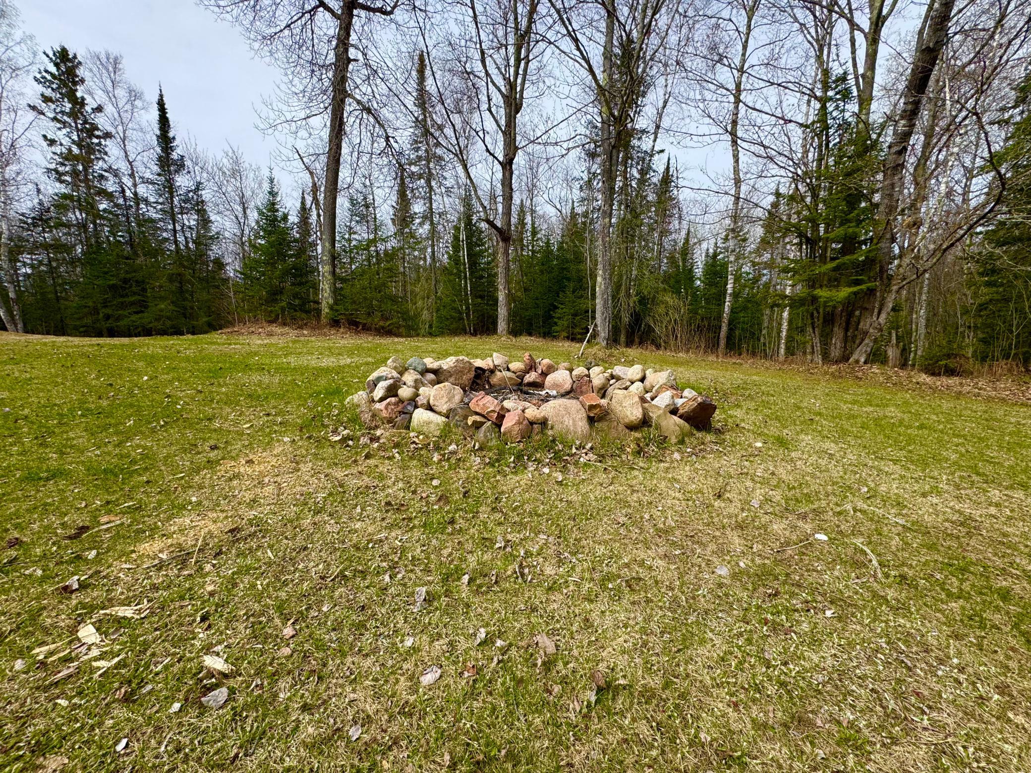 Fire pit in the front yard
