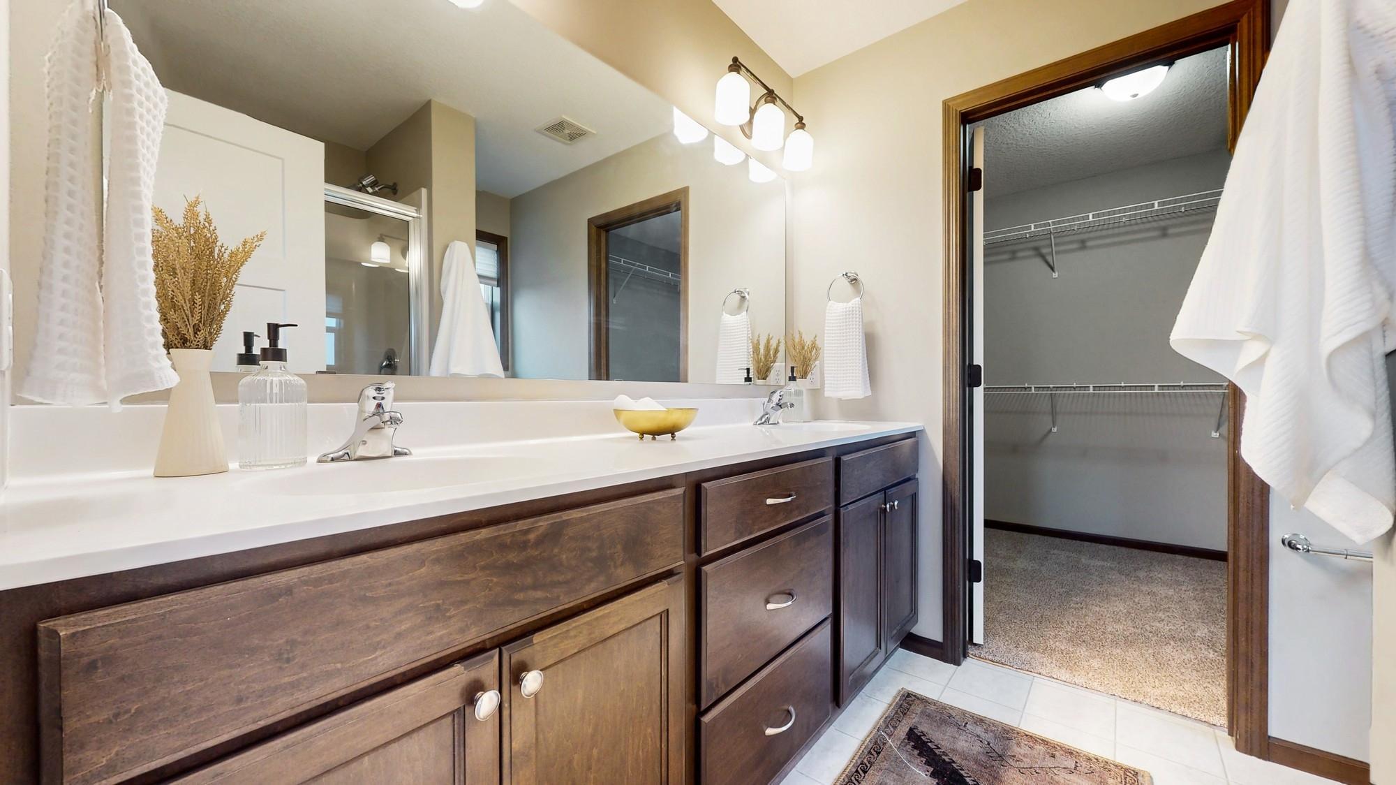 Primary bathroom and walk in closet!