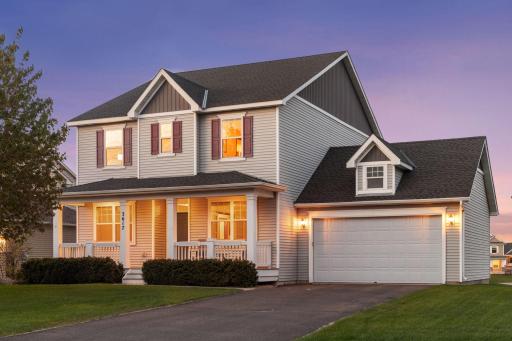 Four bedroom Shakopee home has a classic styled exterior sits on a corner lot.