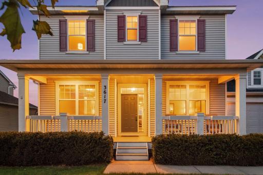 The home faces west, so the porch shades the lower level rooms from the setting sun and the porch is a perfect spot to view sunsets!