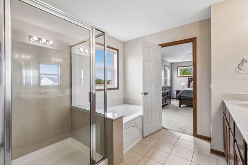 And an oversized shower with a separate jetted tub.