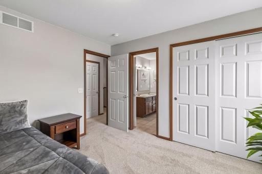 It also has a reach-in closet and access to the jack and jill bathroom.