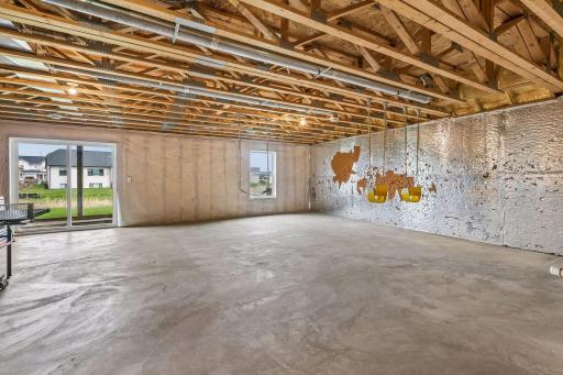 The massive 1300sf+ walkout lower level is ready to finish! A fourth bathroom has been roughed-in.