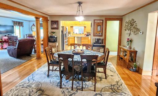 Kitchen open to Dining area