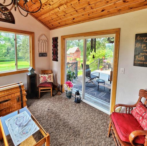 Step outside to spacious deck