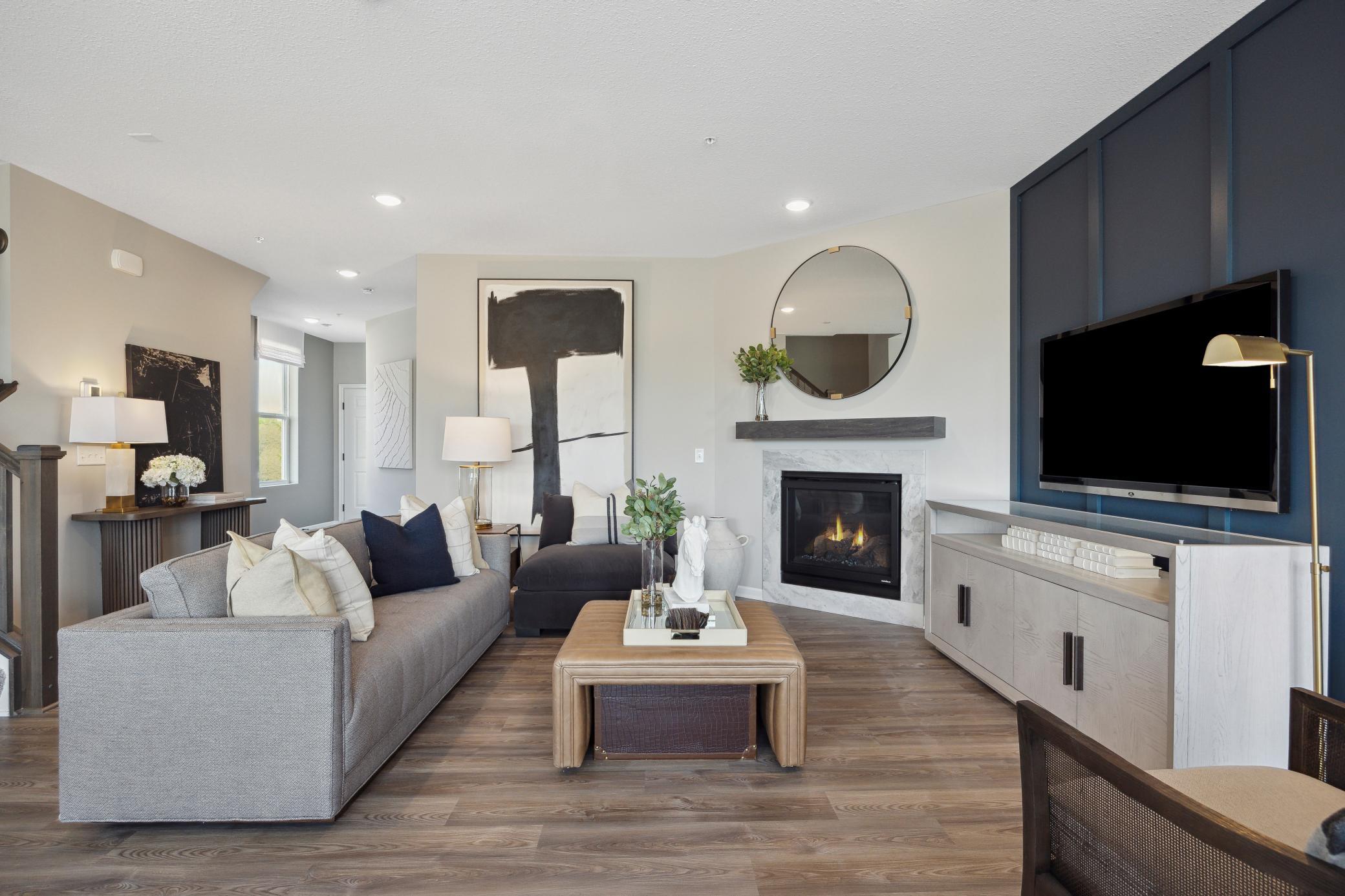 Living space and front entryway