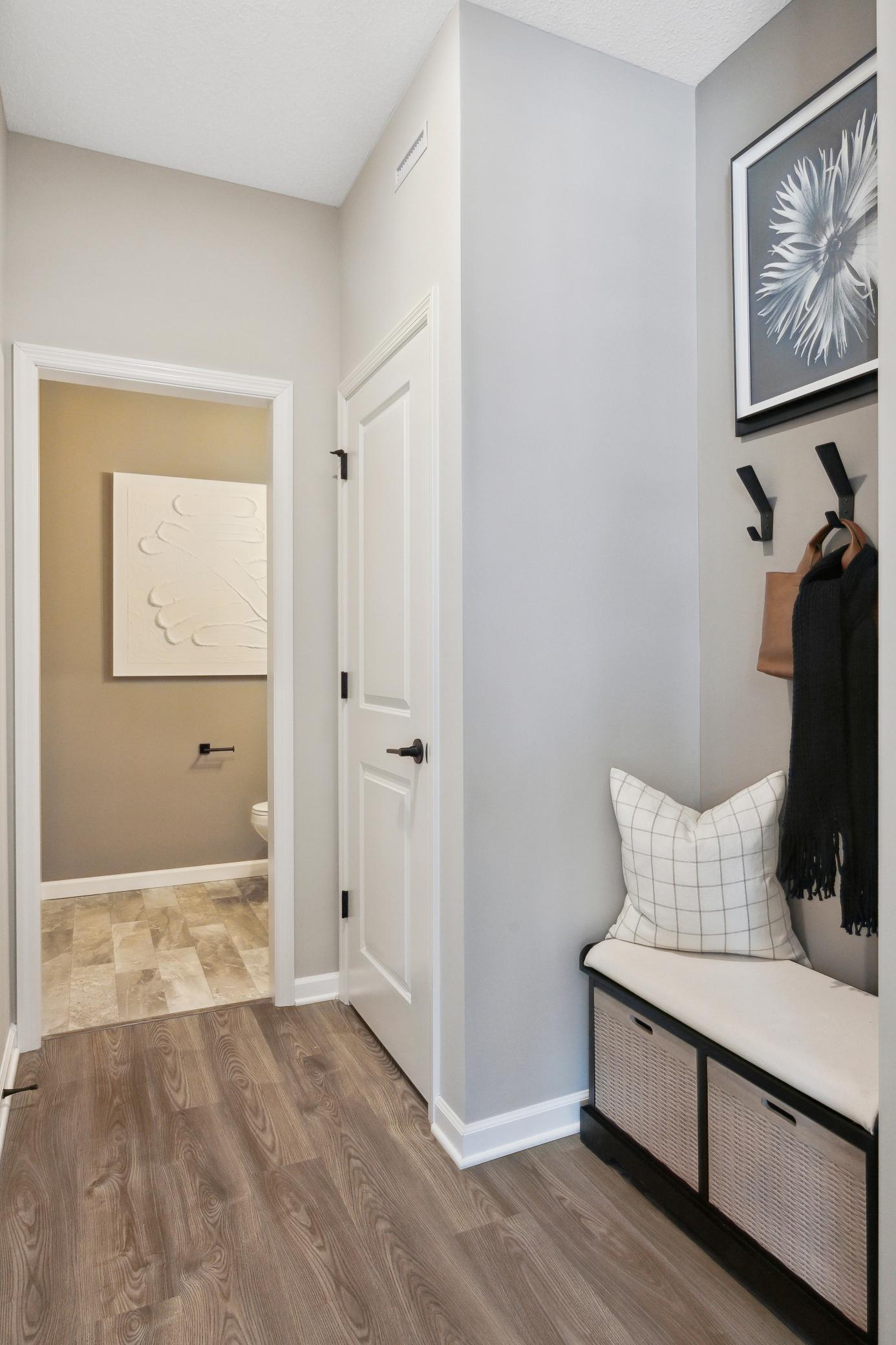Half-bath located far away from the kitchen