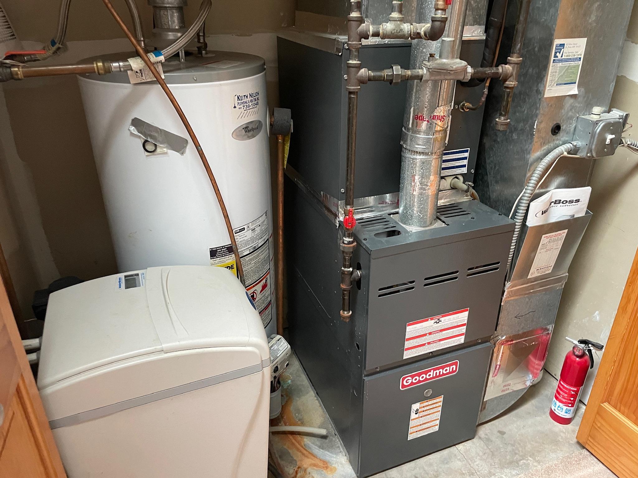 Newer furnace, CA, water heater and water softner