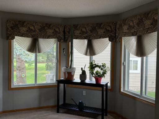 Custom Blinds grace Octagon Family Room/Den/Formal Dining area for Holidays.