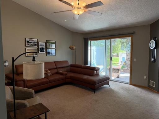 15x14 Vaulted Living Room Opens to Private Patio