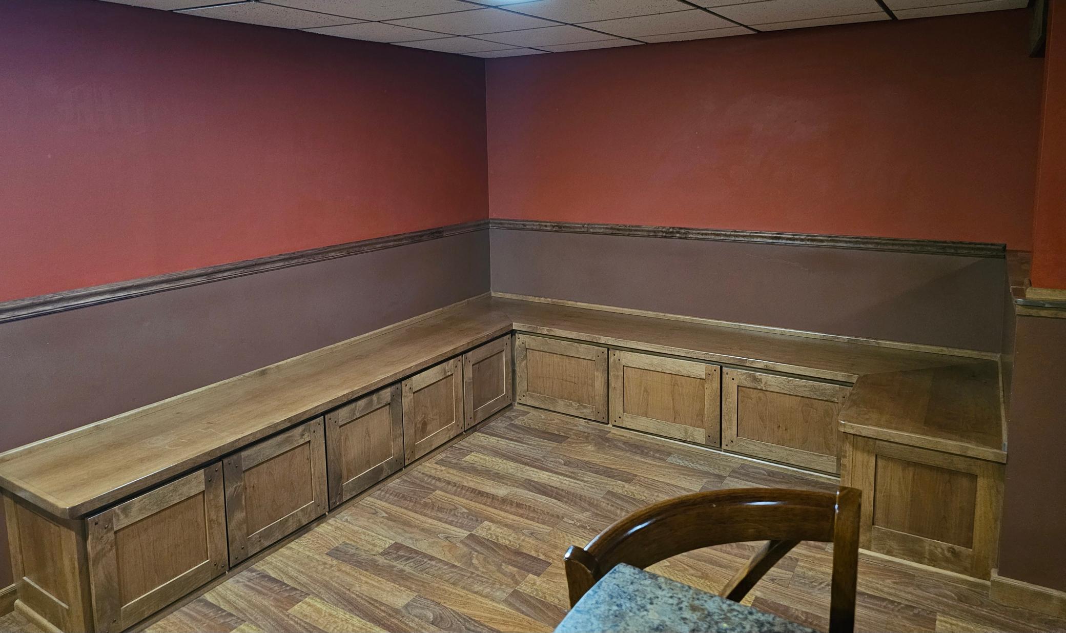 storage under bench bar area