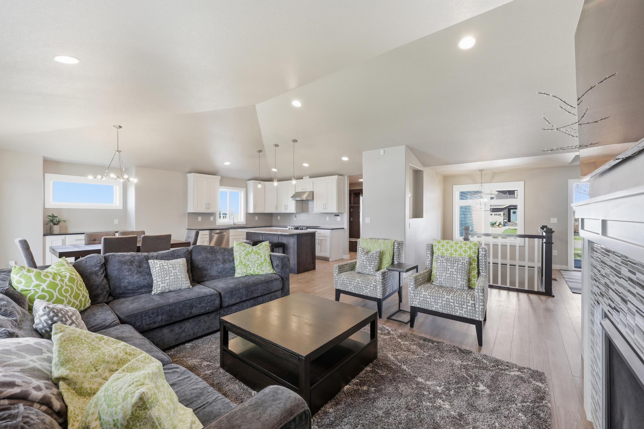 Vaulted living room