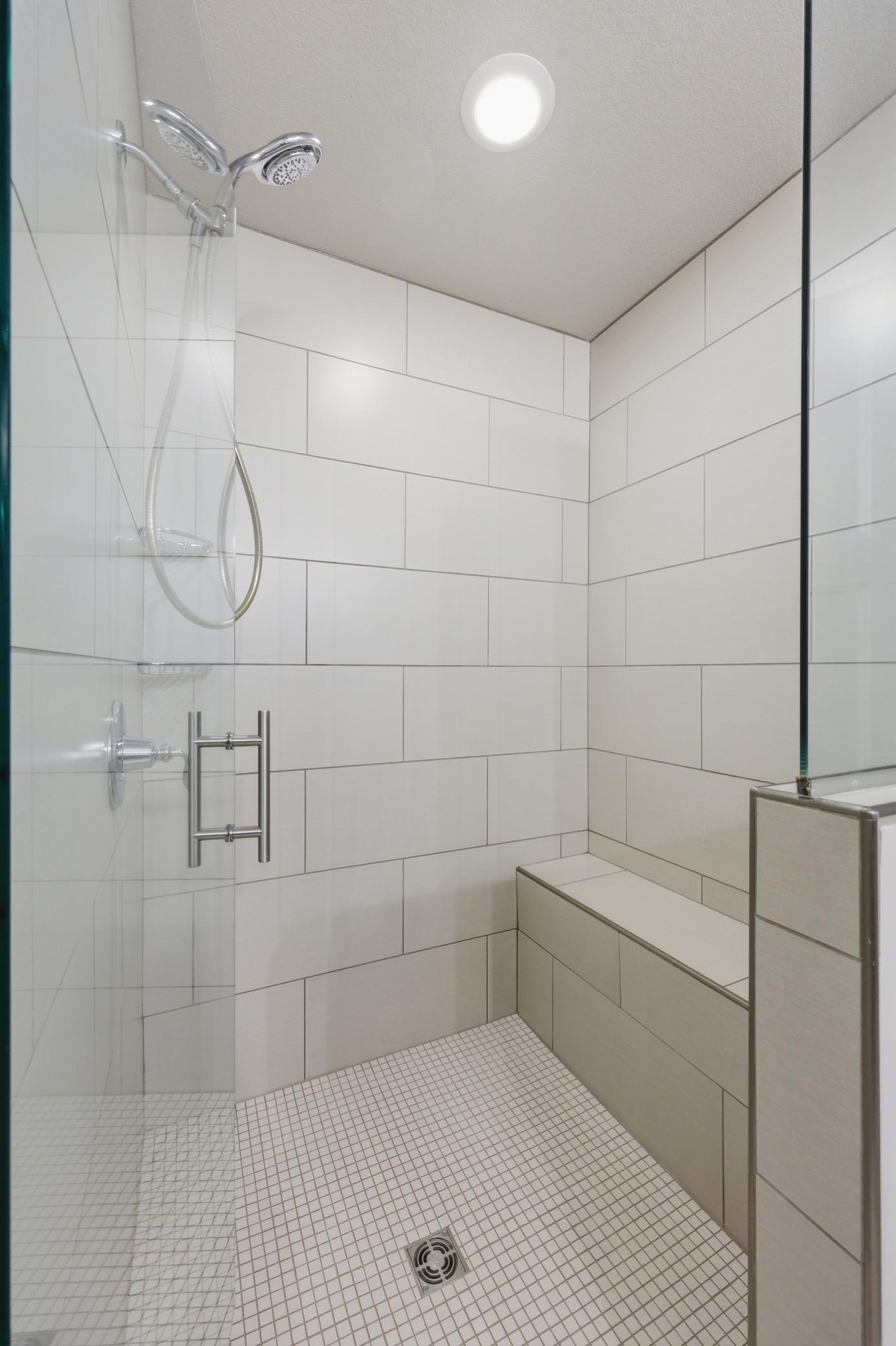 Primary tiled shower