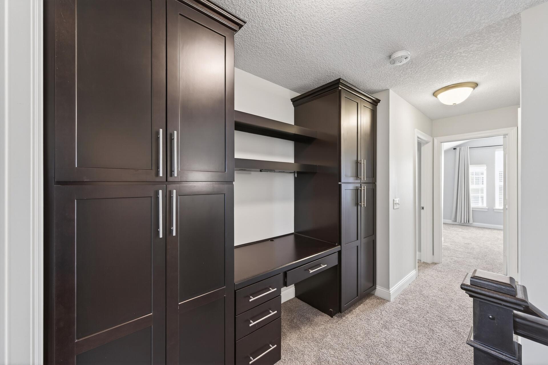 Upper level organization center/pantry/desk.