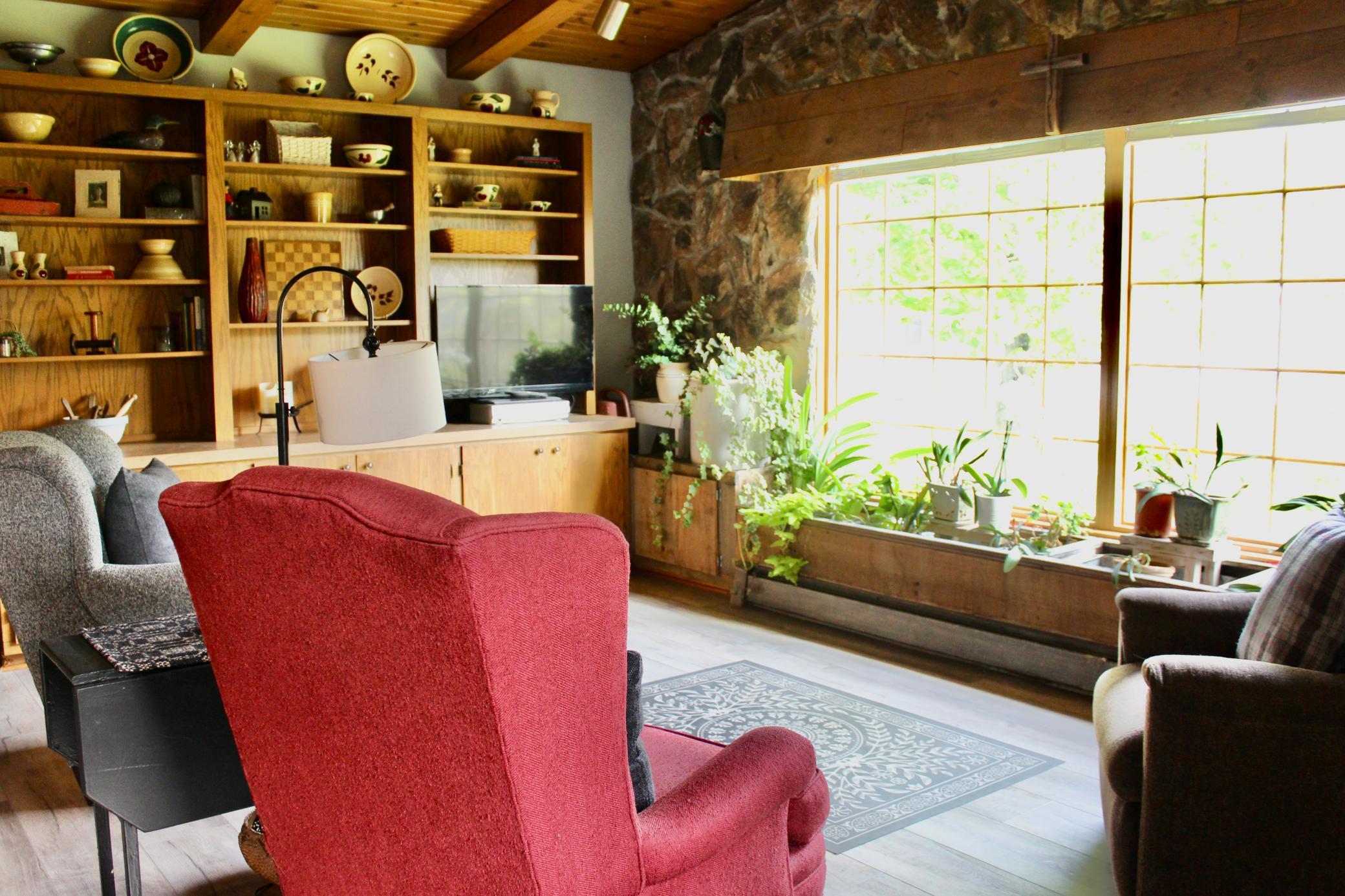 Window seat with planter box if desired
