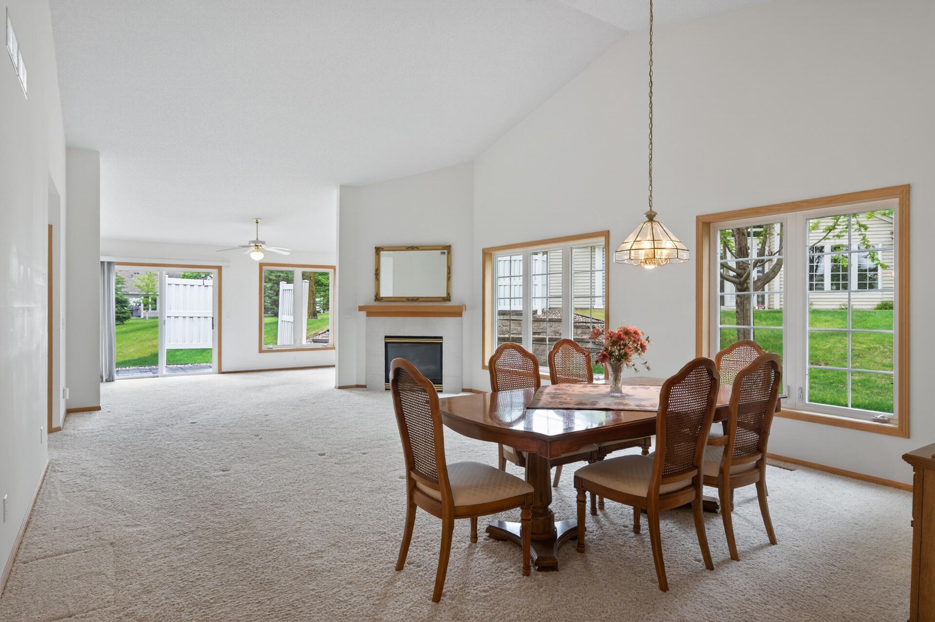 Generous space in the dining area, great for hosting dinners