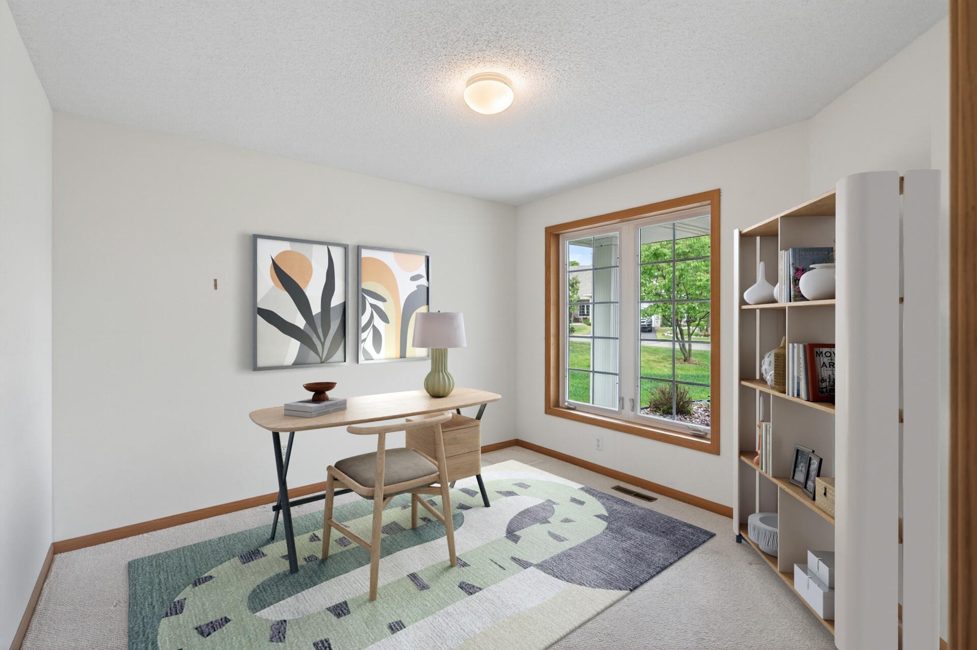 2nd bedroom - virtually staged as an office