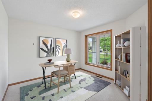 2nd bedroom - virtually staged as an office