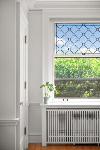 The gorgeous vintage windows were all restored. Every single window in this house works beautifully.