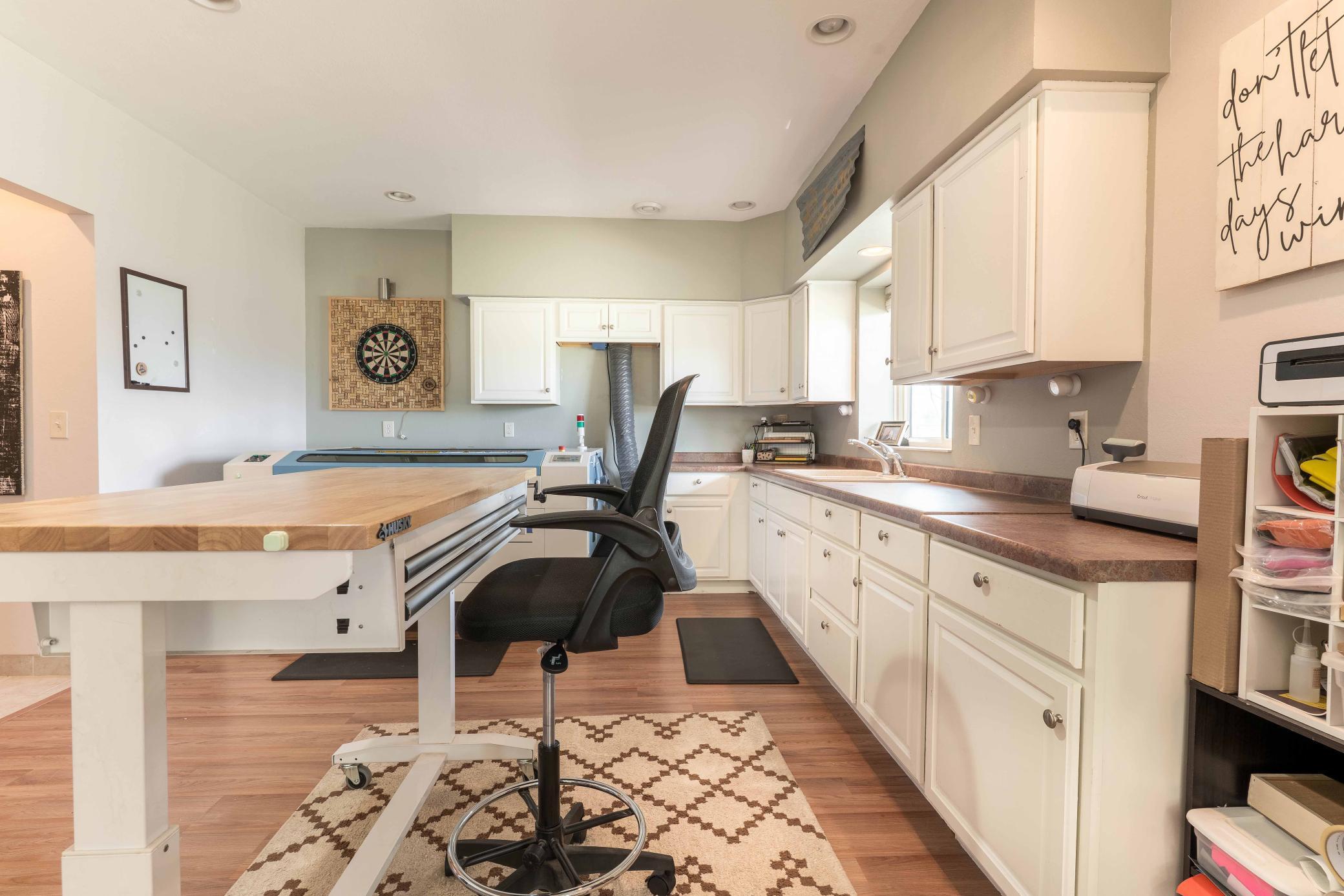 lower level kitchen area
