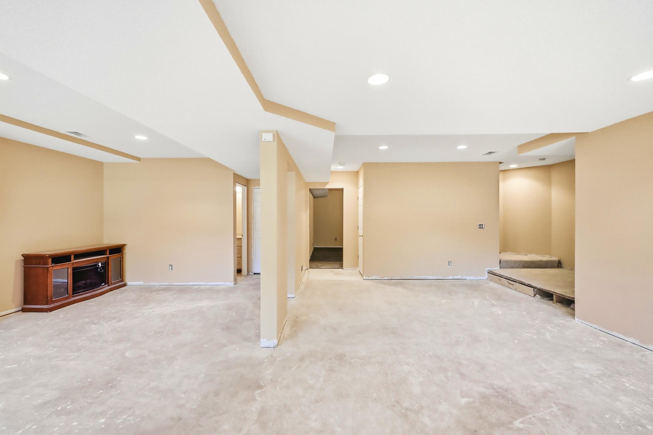 Spacious Lower level- carpet coming this week