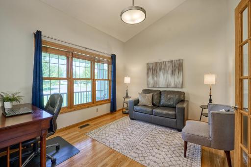 French door open to a home office or flex room
