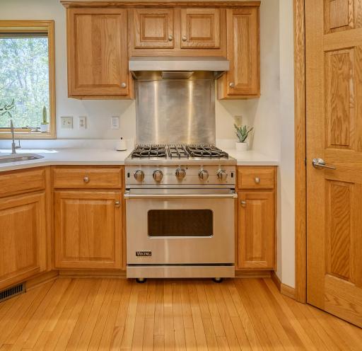 Gourmet kitchen featuring a stainless steel Viking range designed for ulitmate cooking performance, power, and durability