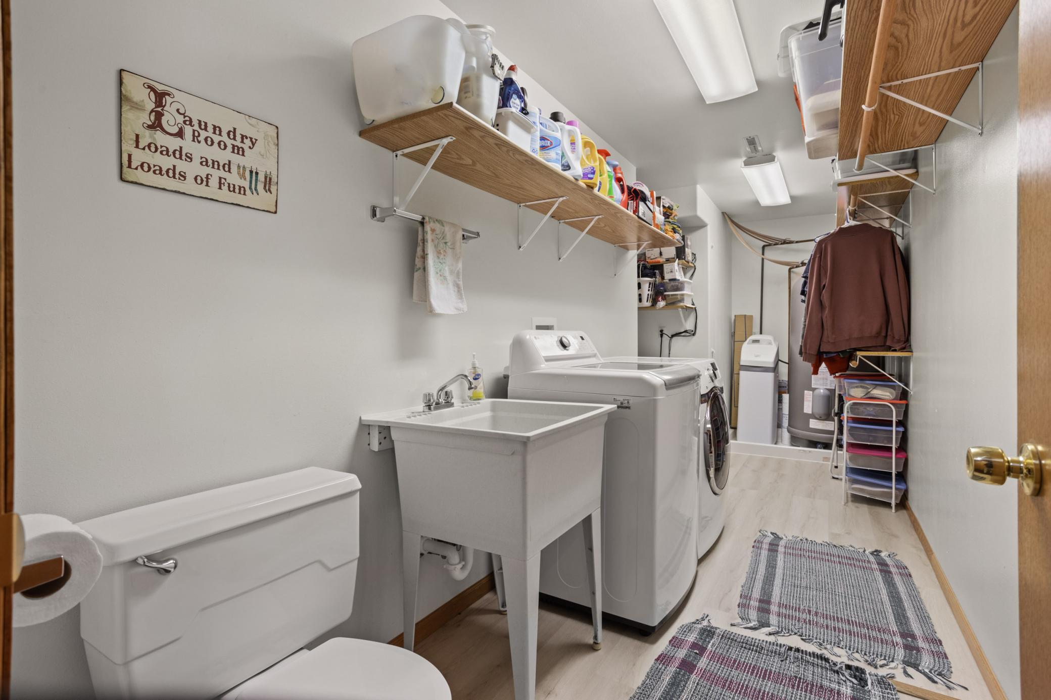 1/2 Bath and Utility Room on the Main Floor