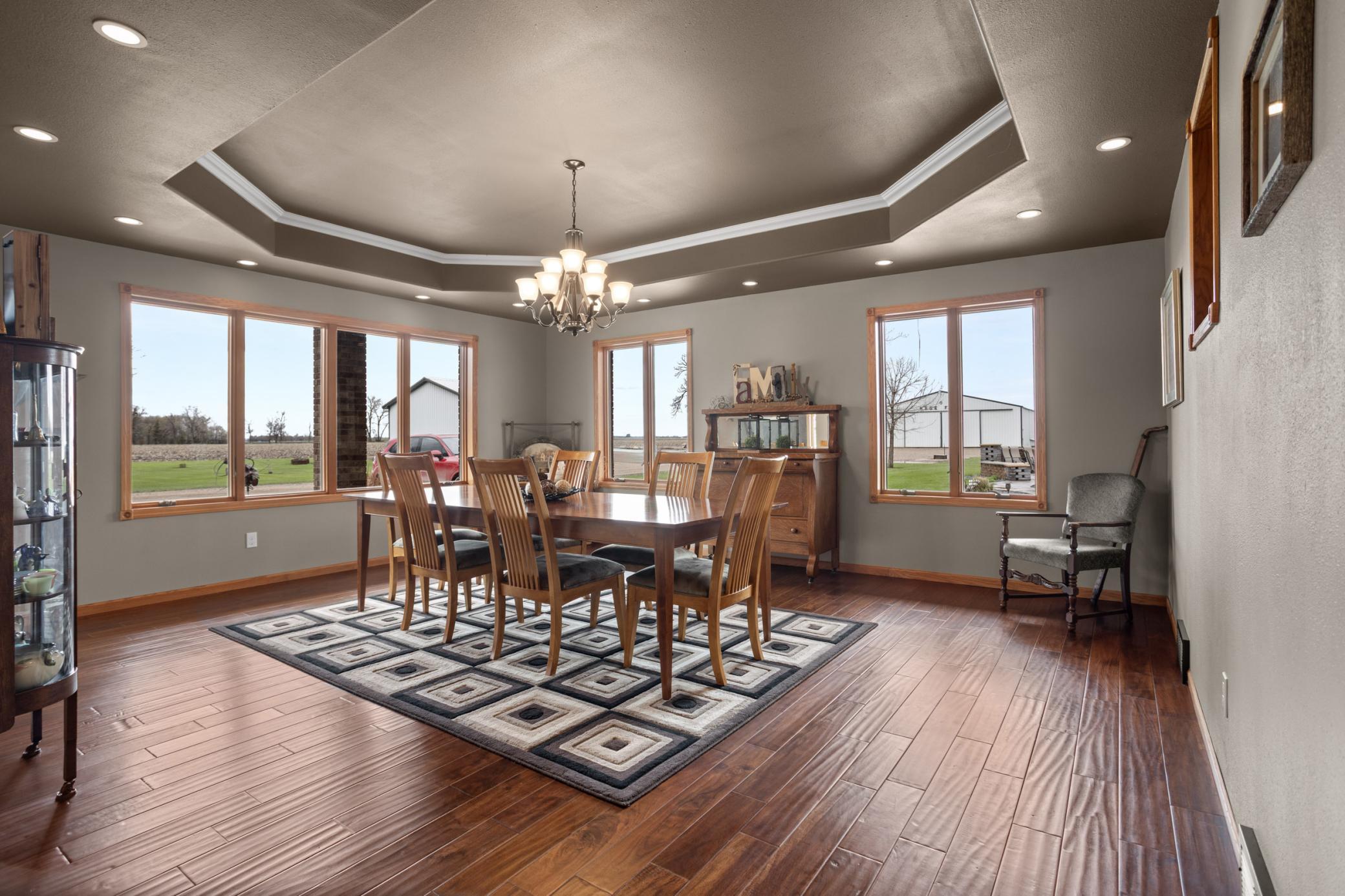 Spacious Dining Room and Spectacular Farm Views