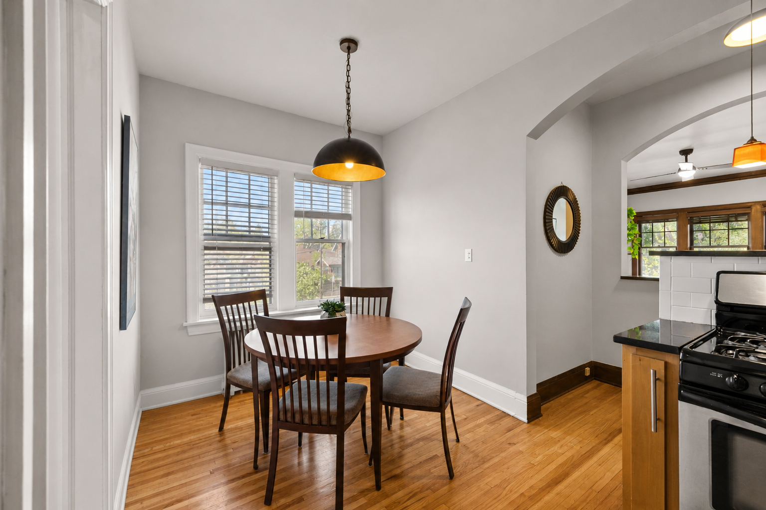 Dining area is conveniently located off of the kitchen