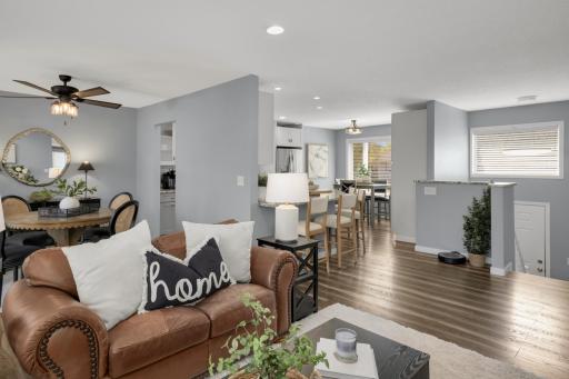 The open concept layout is unique to the normal split level floor plan in Farmington and is perfect for entertaining