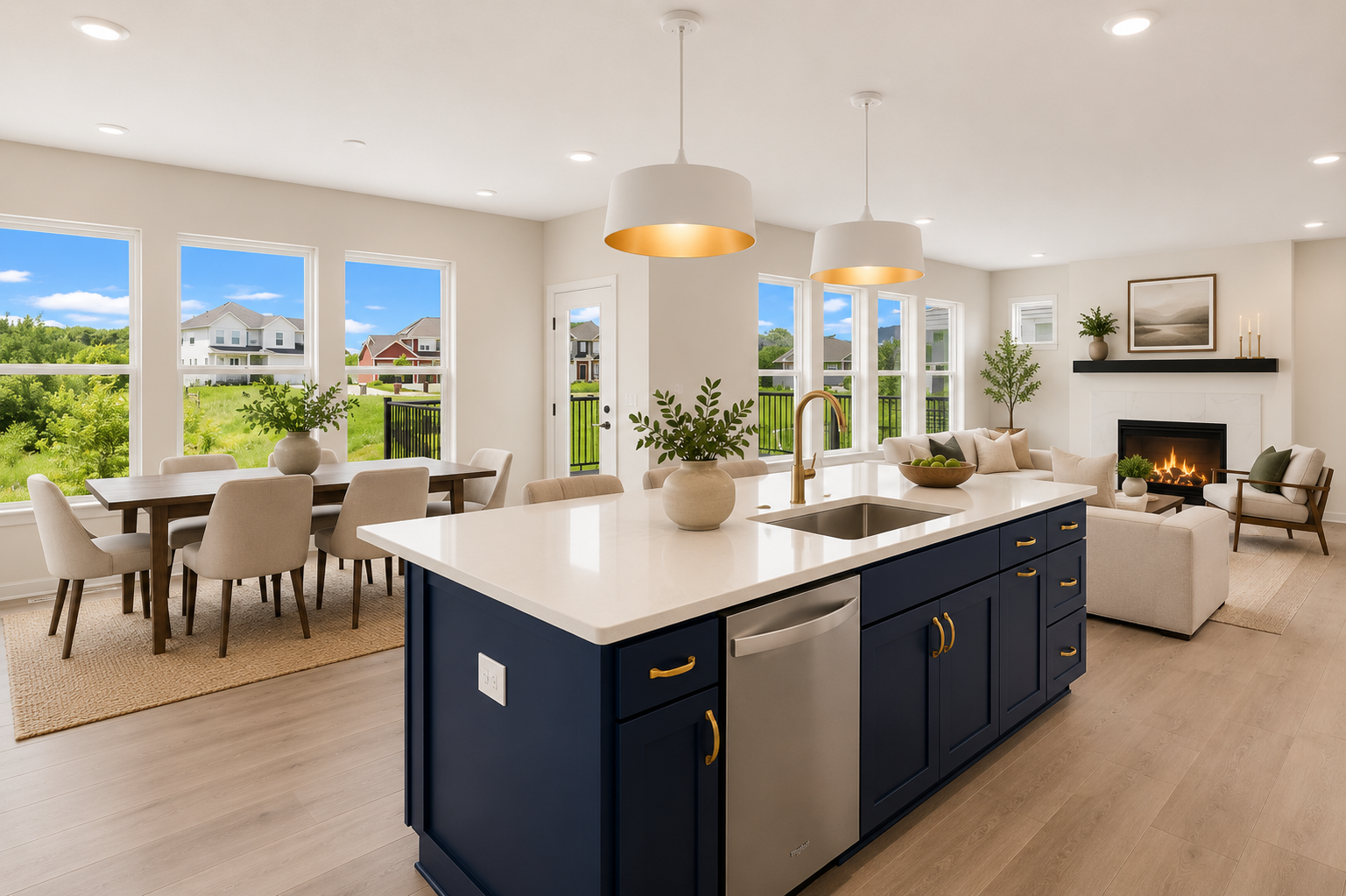 Large windows create a bright and welcoming kitchen-VS