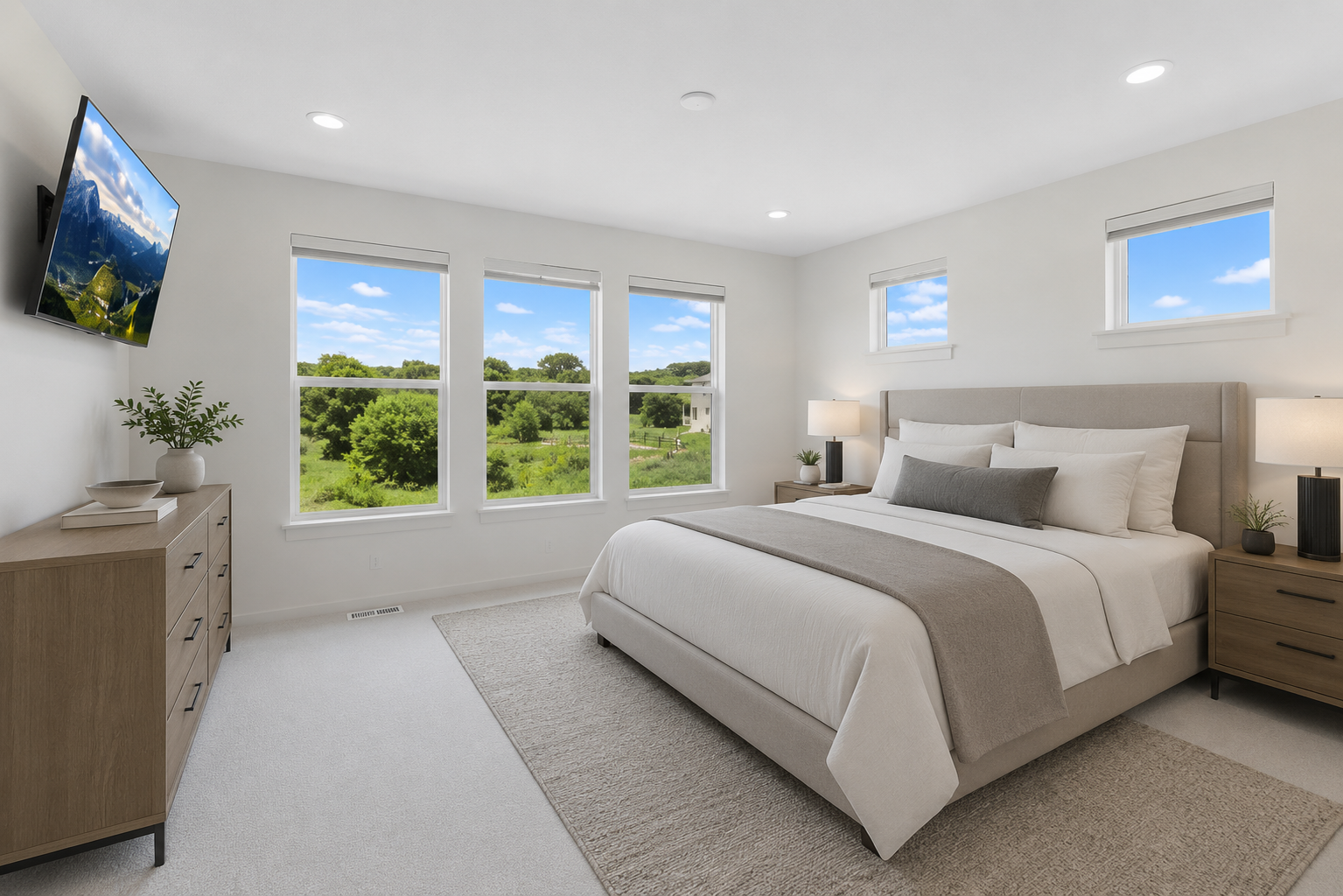 Large primary suite upstairs overlooks the backyard-VS