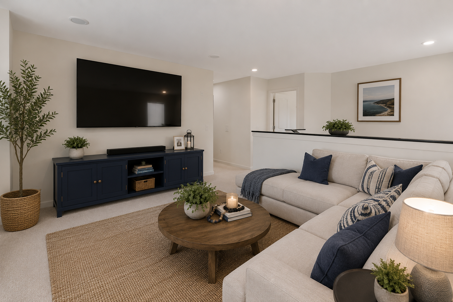 Spacious upper-level loft creates the perfect gathering area between bedrooms for movie nights, gaming, or homework-VS