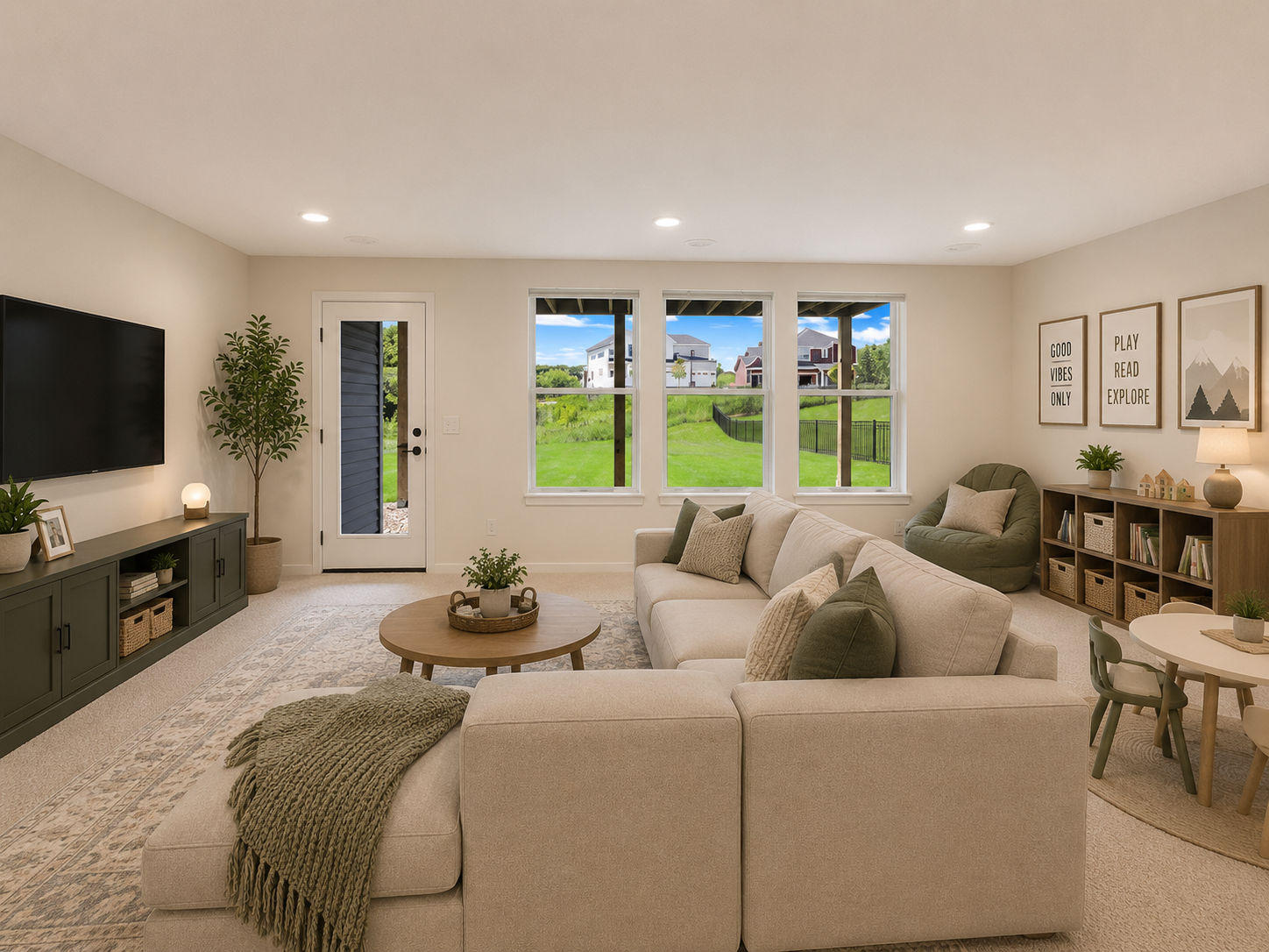 Finished Walkout basement seamlessly connects to a generous backyard, creating an ideal indoor-outdoor living experience-VS