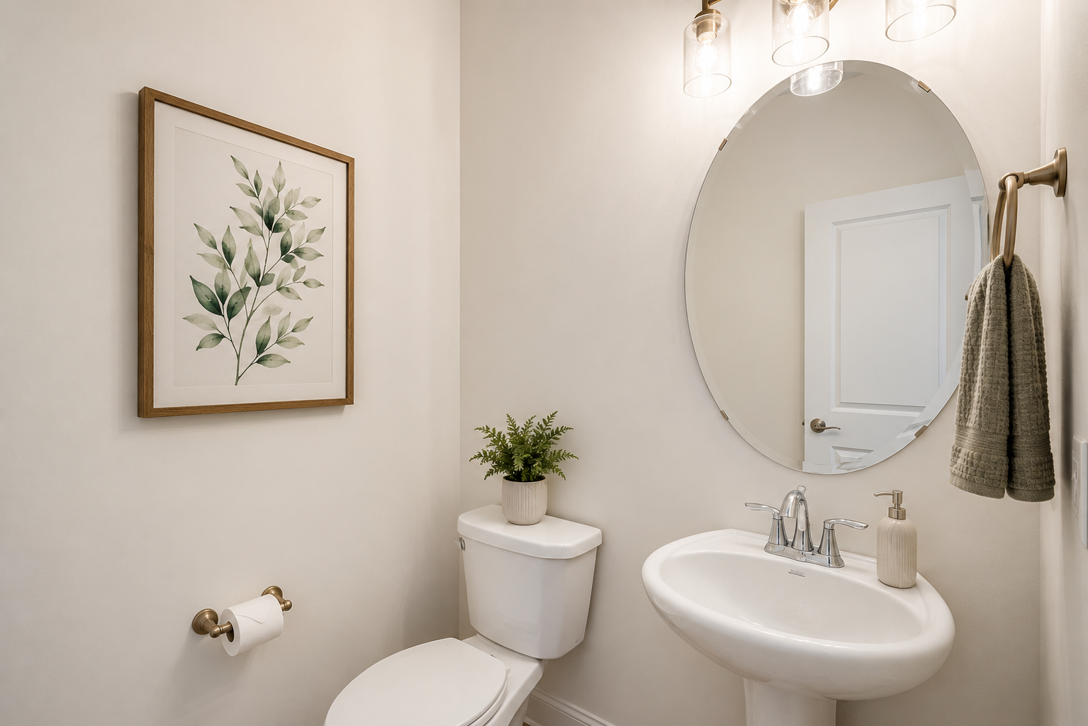 Convenient main-level powder room thoughtfully located for guests and everyday use-VS