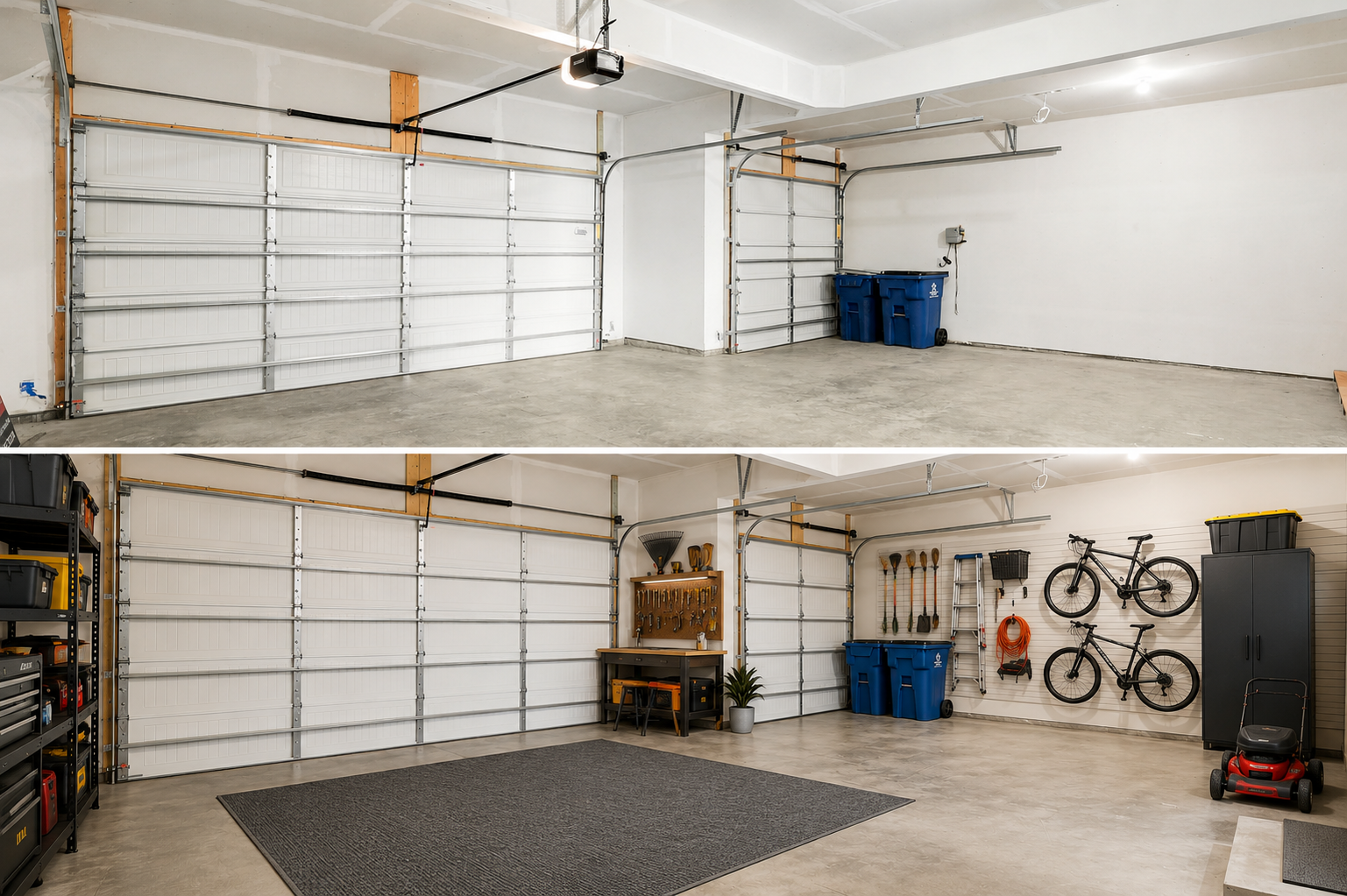 Attached oversized 3-car garage designed to accommodate vehicles, storage, and all your lifestyle needs-VS