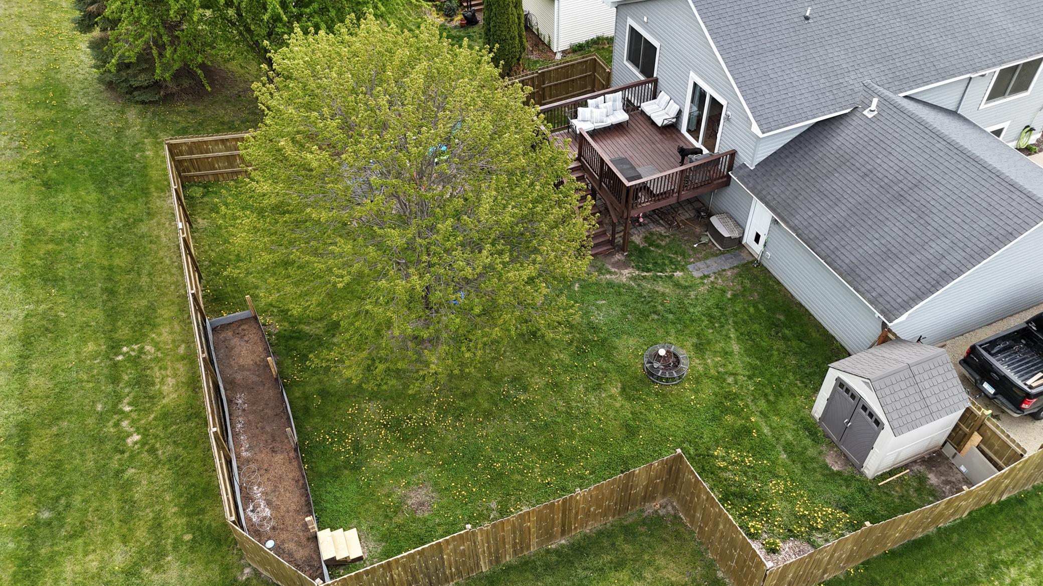 Fenced-in backyard