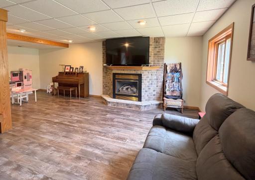 Family room with fireplace