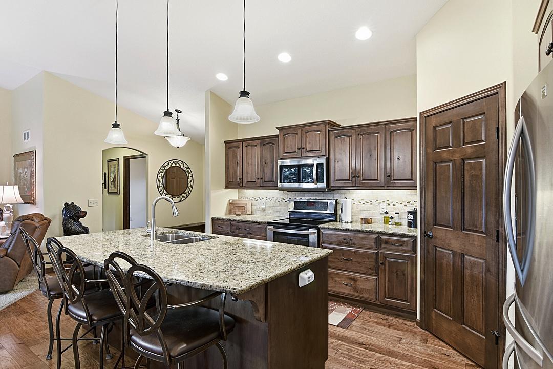 Kitchen; Maple Cabinets, Hickory Hardwood Floors, Granite Countertops, Stainless Appliances, Touchless Kitchen Faucet. Elegant and Functional