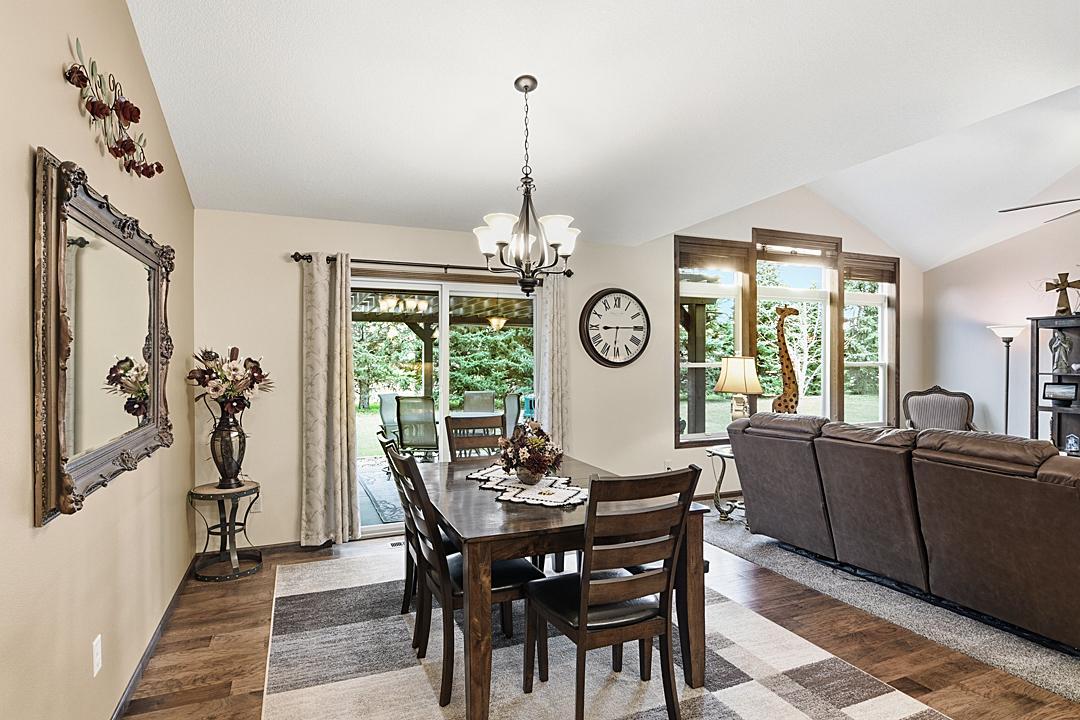 Dining Room, Hickory Floors, Walkout to Beautiful Covered Pergola Patio.