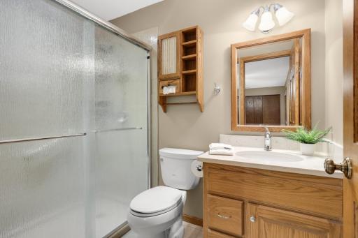 Primary bedroom 3/4 bathroom has been updated