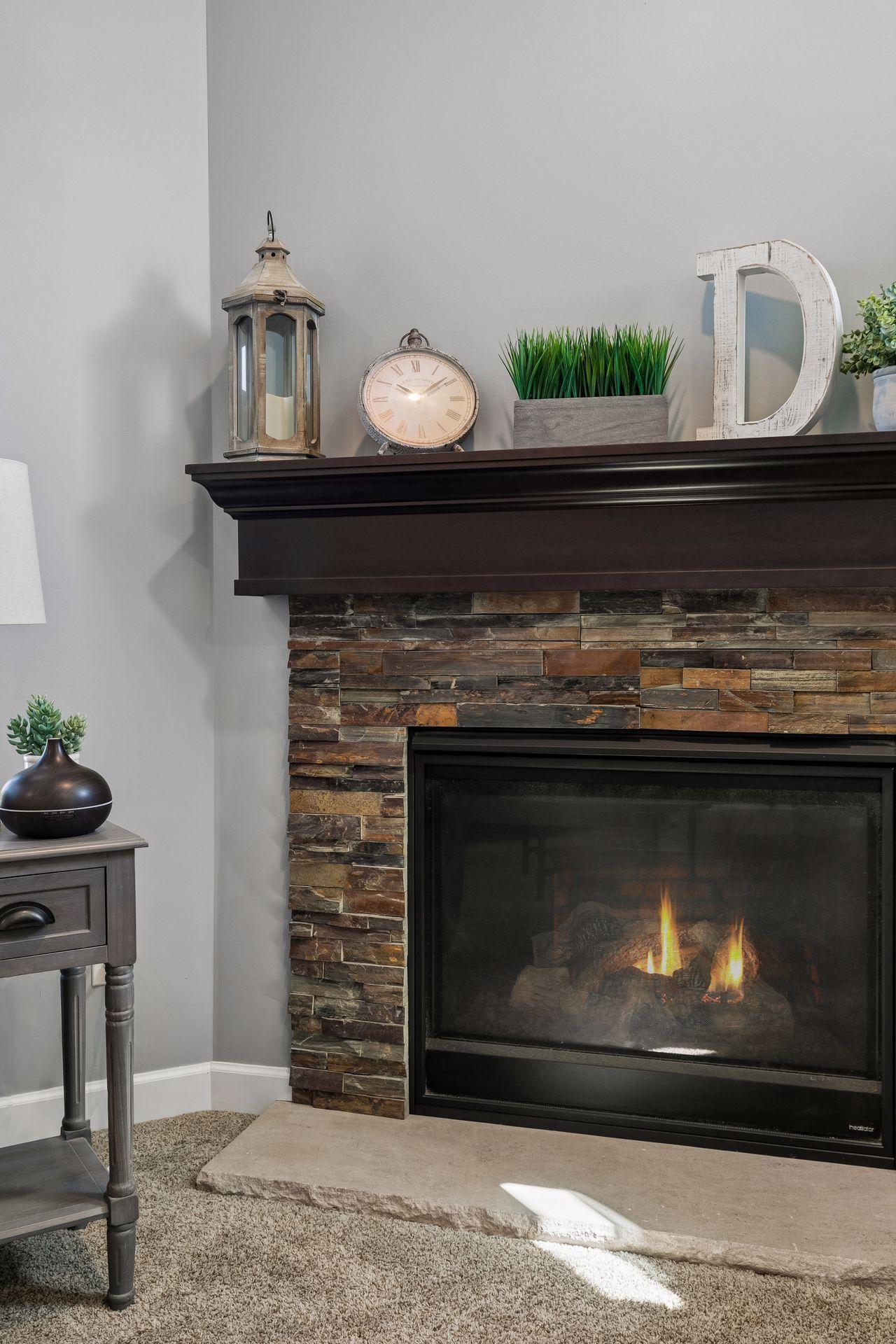 Cozy up by the fireplace on cold winter nights.