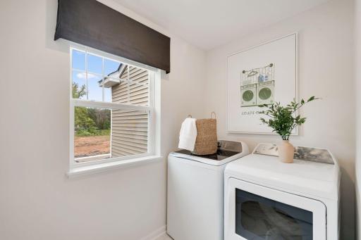 Convenient upper level laundry - Top load washer and dryer by GE are included with the home!